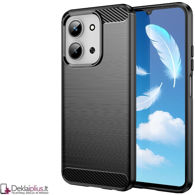 Carbon guminis dėklas - juodas (Xiaomi Redmi 15C 4G) Carbon guminis dėklas - juodas (Xiaomi Redmi 15C 4G)